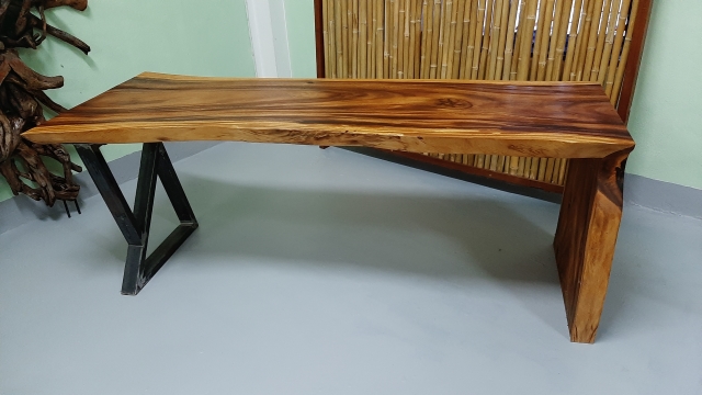 Acacia Table, Single wood slab, office table, Massive wood, dense wood, Natural wood, Ideal height