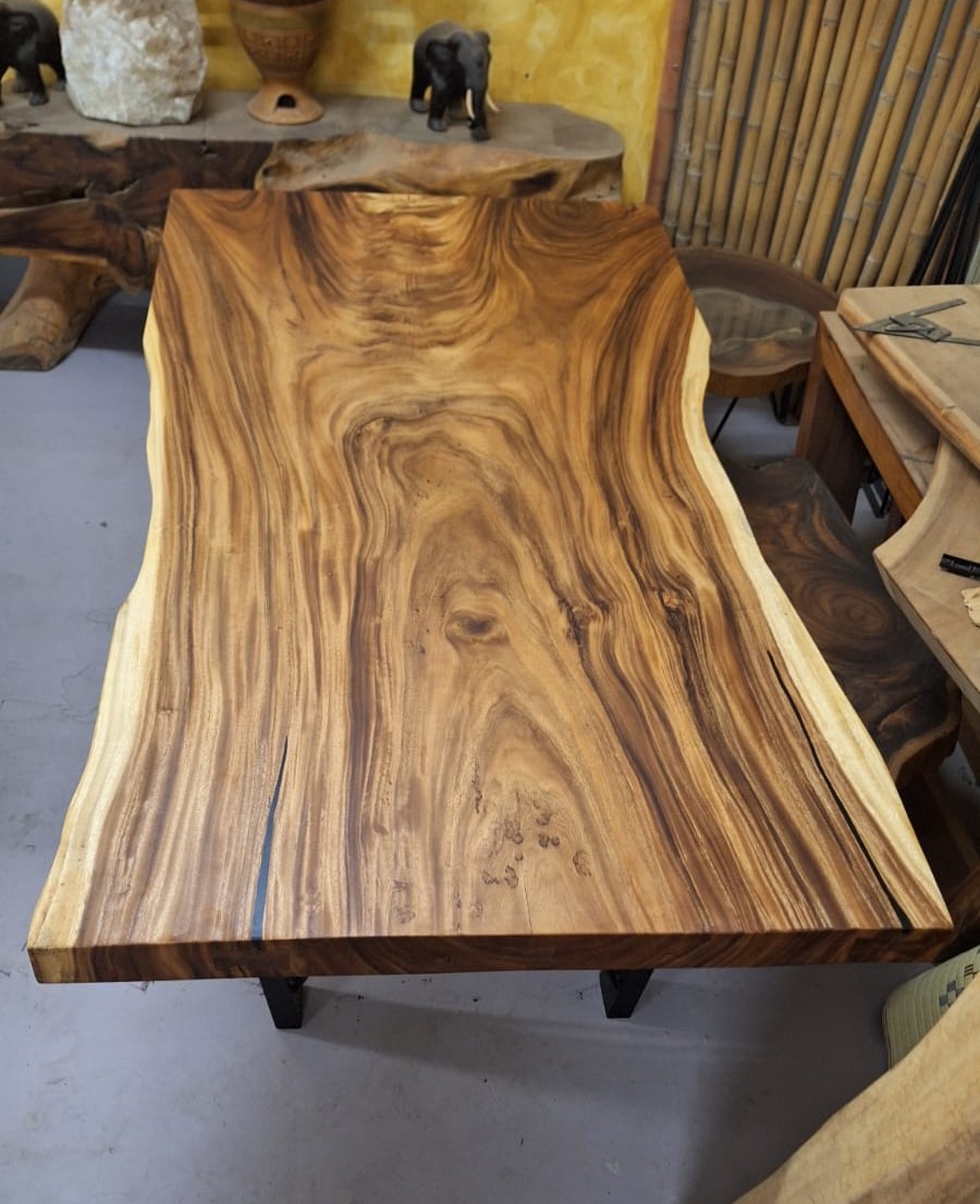 Small acacia slab table (2)
